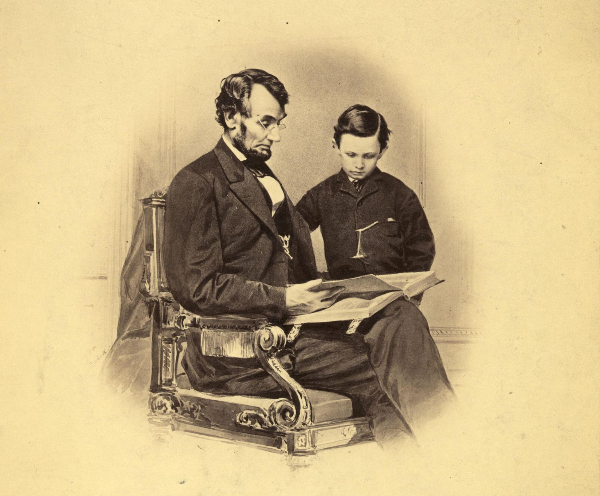 Abraham Lincoln (1809-65), shown here with his son Tad, revolutionized the U.S. economy at the same time as he led the Union to victory in the Civil War. Lincoln’s “statist” measures built the great railroads and heavy industries that made the country a superpower.