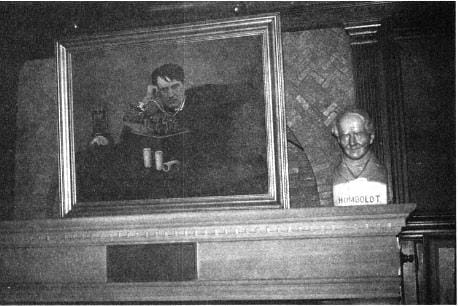 The Edison Museum in West Orange, New Jersey, displays a portrait of Thomas Edison alongside Edison’s bust of German scientist Alexander von Humboldt. Edison considered Humboldt the father of American science.