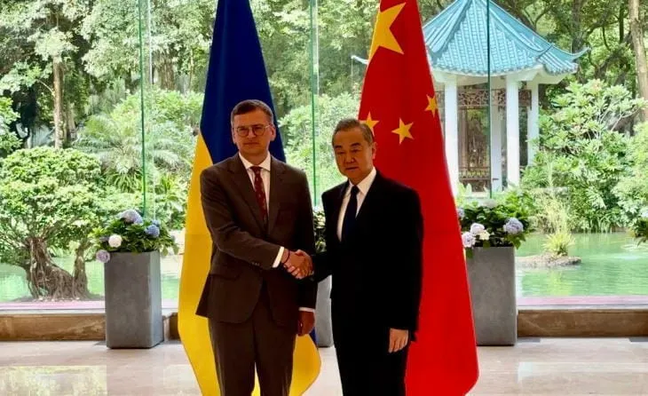 China’s Foreign Minister Wang Yi and Ukraine’s Kuleba Meet To Discuss Peace Negotiations