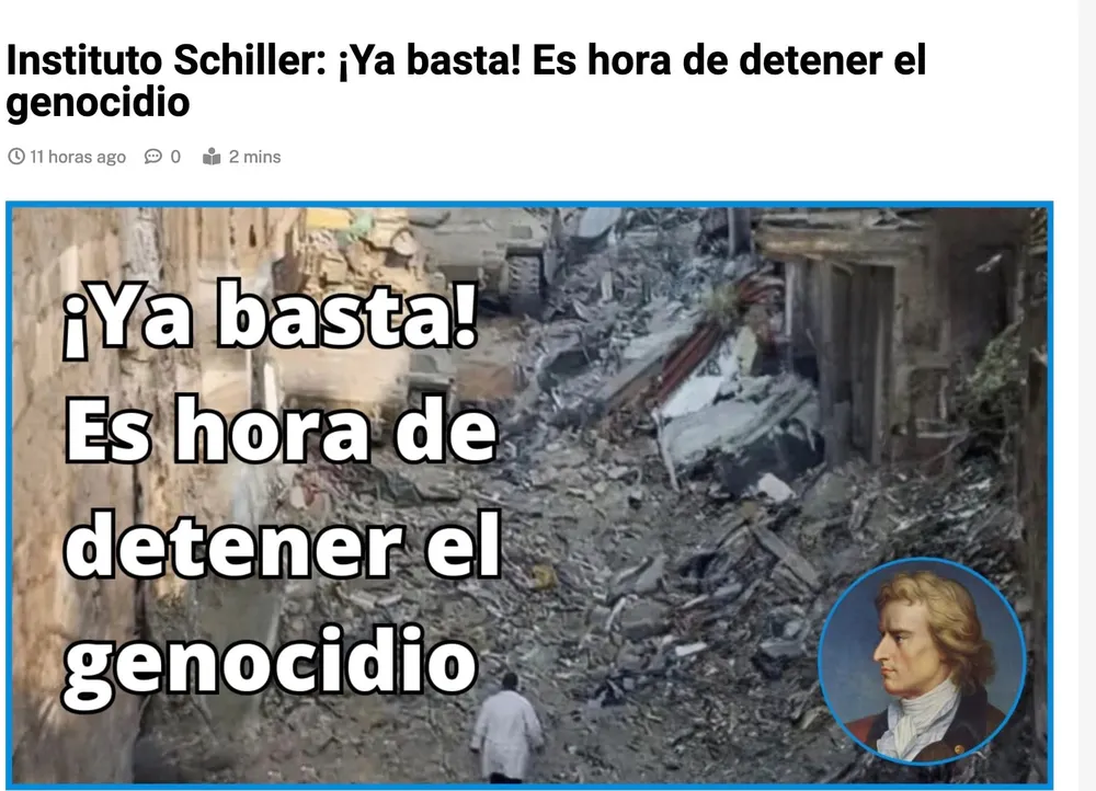Journalists Club of Mexico Features Schiller Institute Call To Stop the Genocide in Gaza