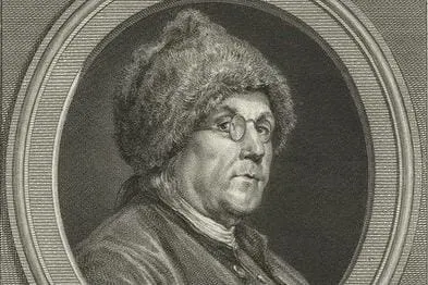 Franklin in fur hat