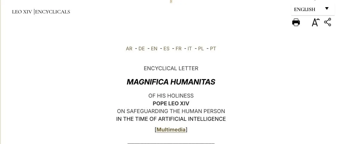Pope Leo XIV Issues AI Encyclical, Echoing Rerum Novarum