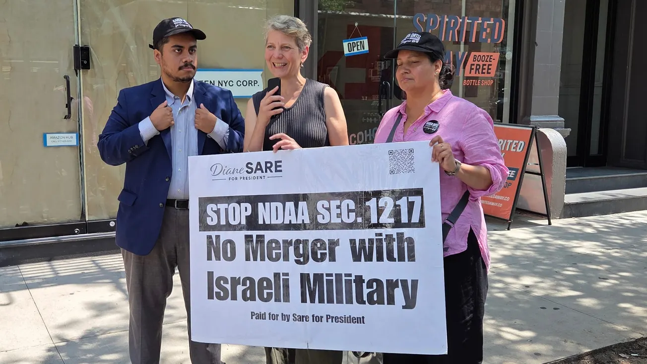 Sare, Vega Campaigns Take the U.S.-Israel NDAA Merger Fight to The Streets of Manhattan