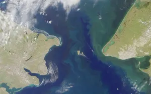 Bering Strait satellite view
