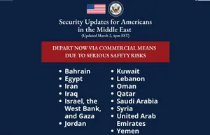 Americans Urged To Evacuate 14 Nations as War Spreads