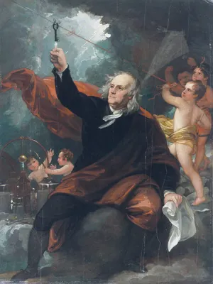 Benjamin West's painting of Benjamin Franklin Drawing Electricity from the Sky