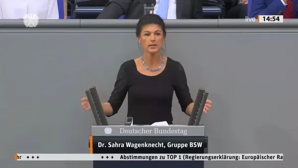 Wagenknecht Calls Putin’s Peace Proposal ‘Reasonable’