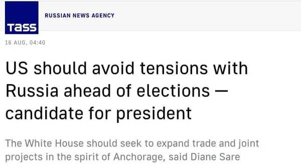 TASS Features Interview with U.S. Presidential Candidate Diane Sare Calling for Improved U.S.-Russia Relations