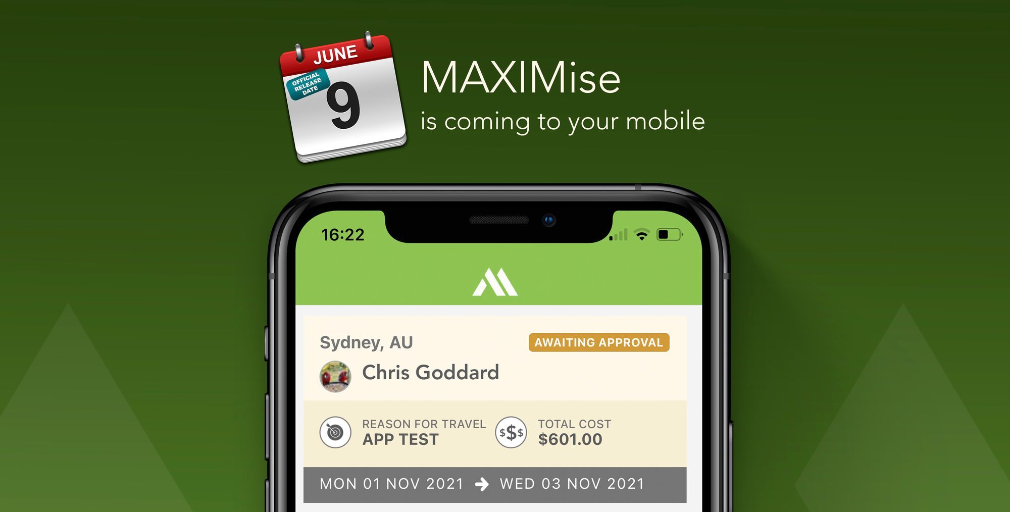 The new MAXIMise mobile app featuring approvals