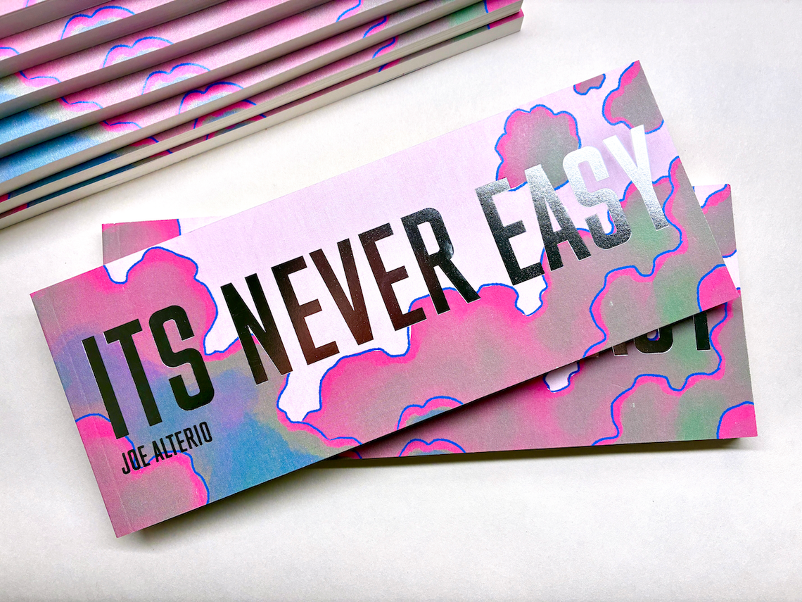 An overhead shot of Joe Alterio's It's Never Easy graphic memoir