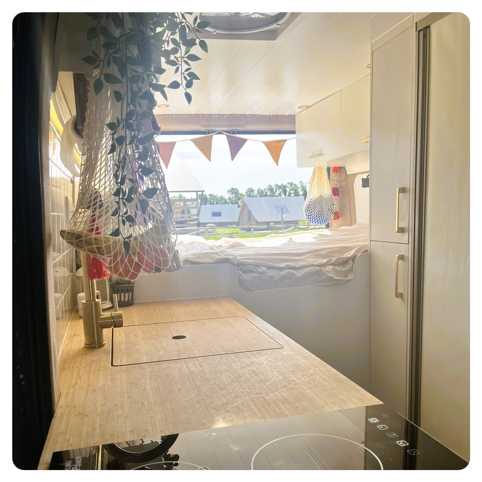 van life camper van interior and interior with kitchen bathroom and bed