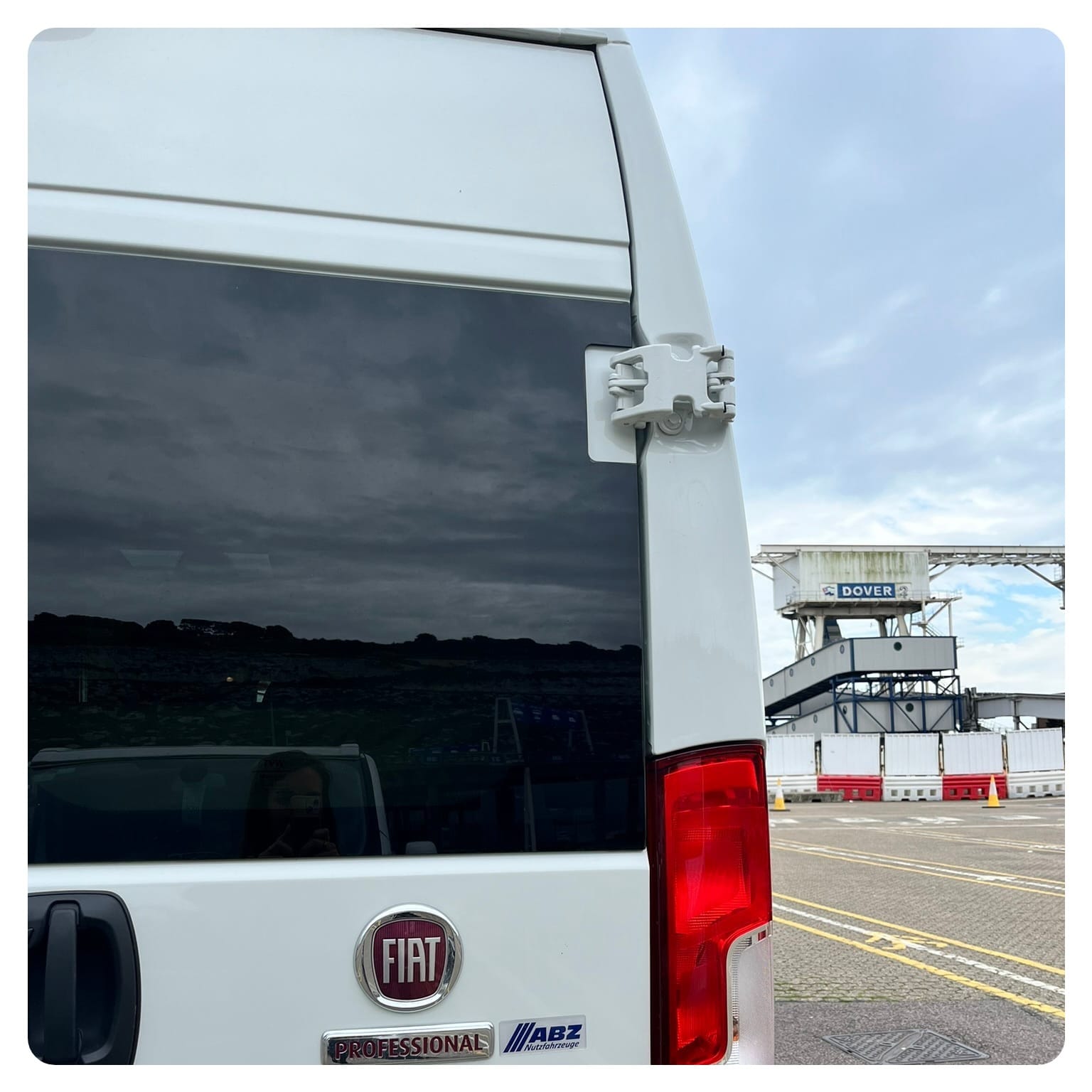 van life camper van at Dover ferry port for the ferry crossing