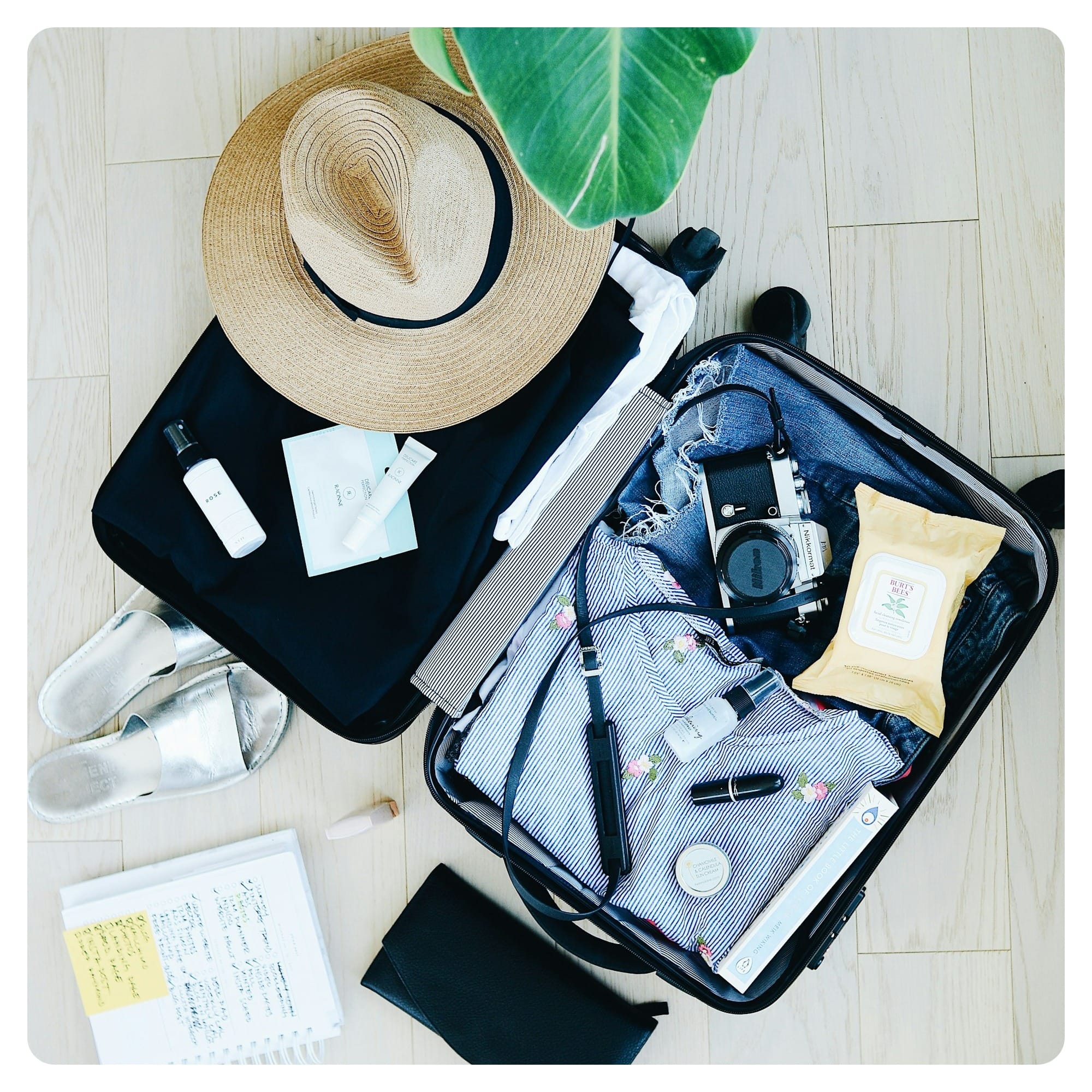 contents of a women's suitcase 