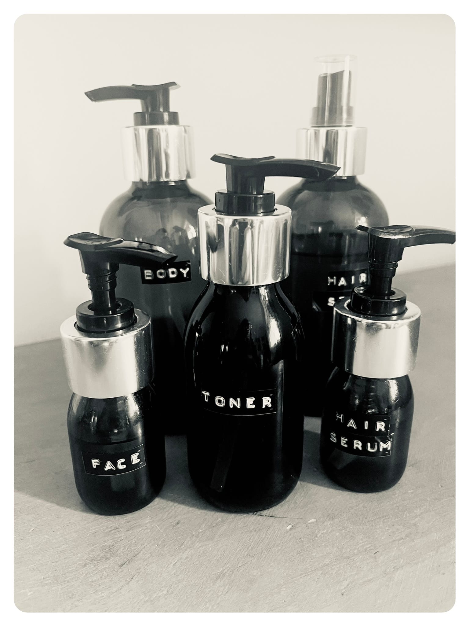 van life vanlavita amber bottles with embossed labels