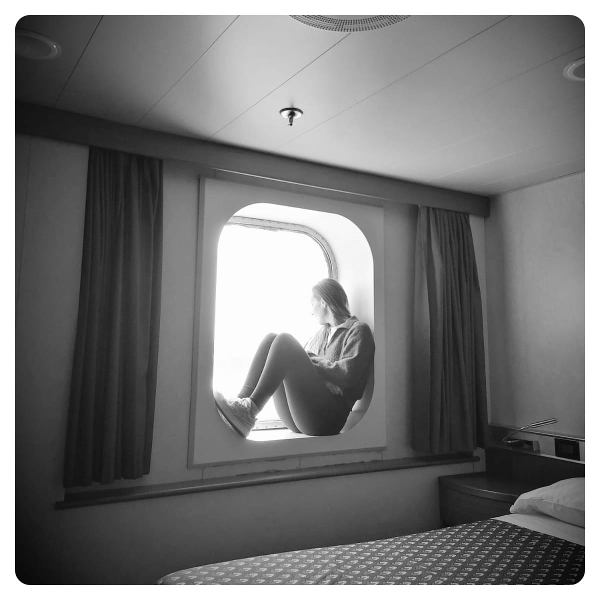 vanlife vanlavita woman looking out of a window