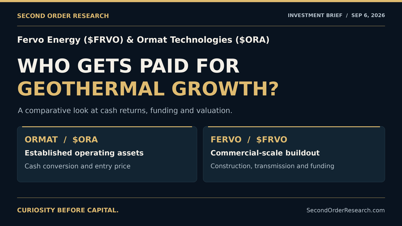 Fervo Energy ($FRVO) & Ormat Technologies ($ORA): Who Gets Paid for Geothermal Growth?