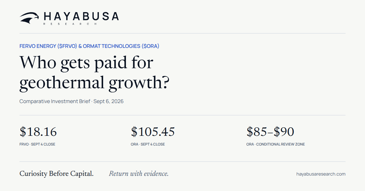 Fervo Energy ($FRVO) & Ormat Technologies ($ORA): Who Gets Paid for Geothermal Growth?