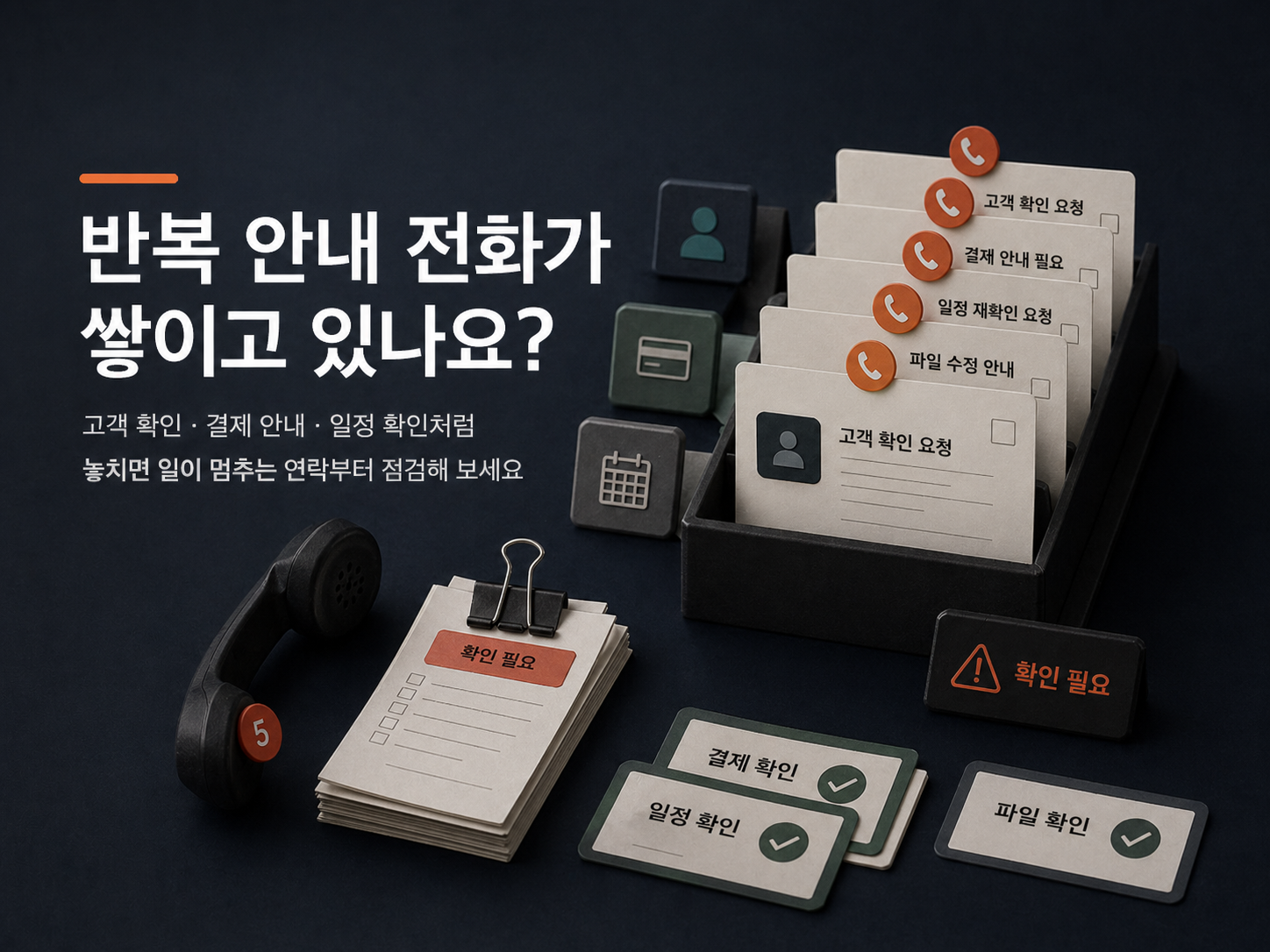 반복 안내 전화가 쌓이고 있나요?