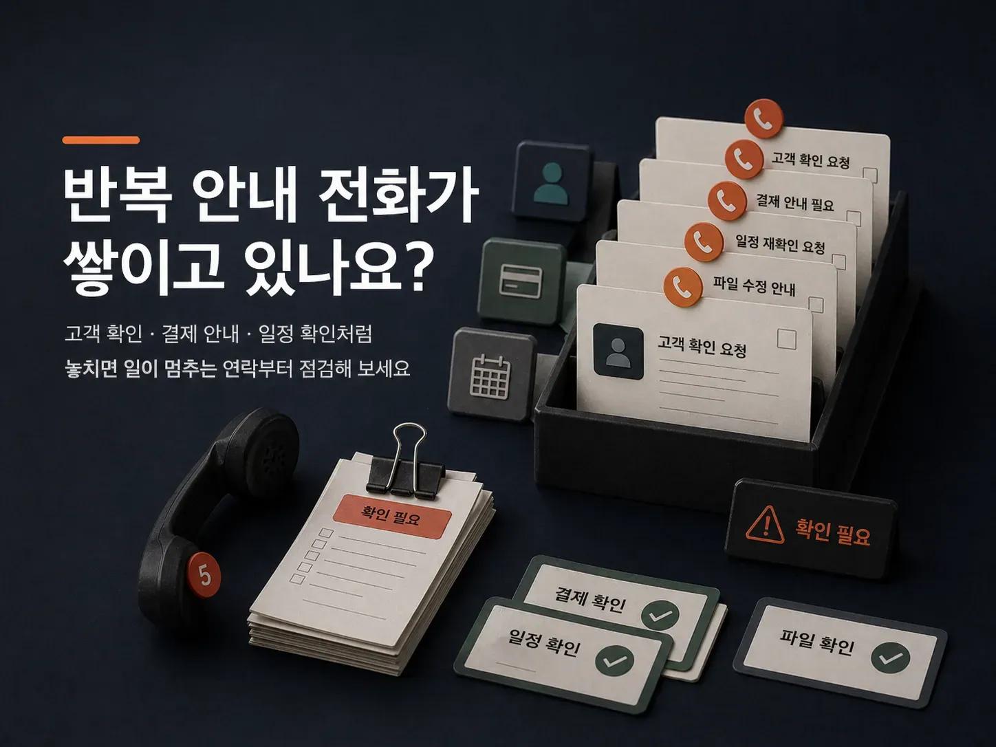 반복 안내 전화가 쌓이고 있나요?