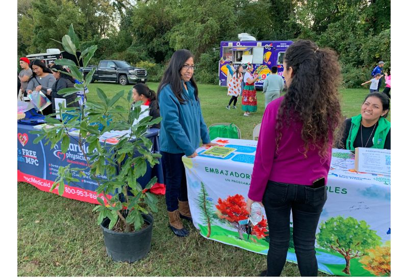 Comunidad latina siembra árboles
