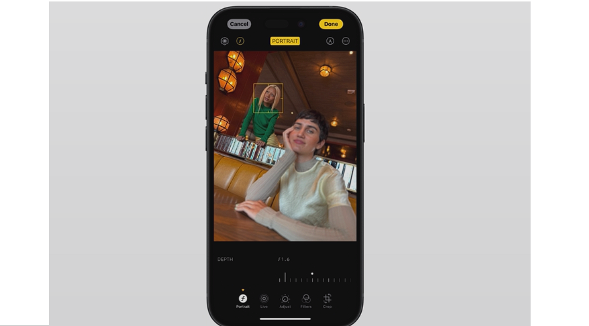 cambio de enfoque posterior a la foto