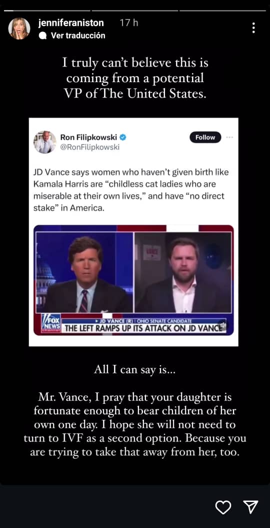 jennifer aniston jd vance