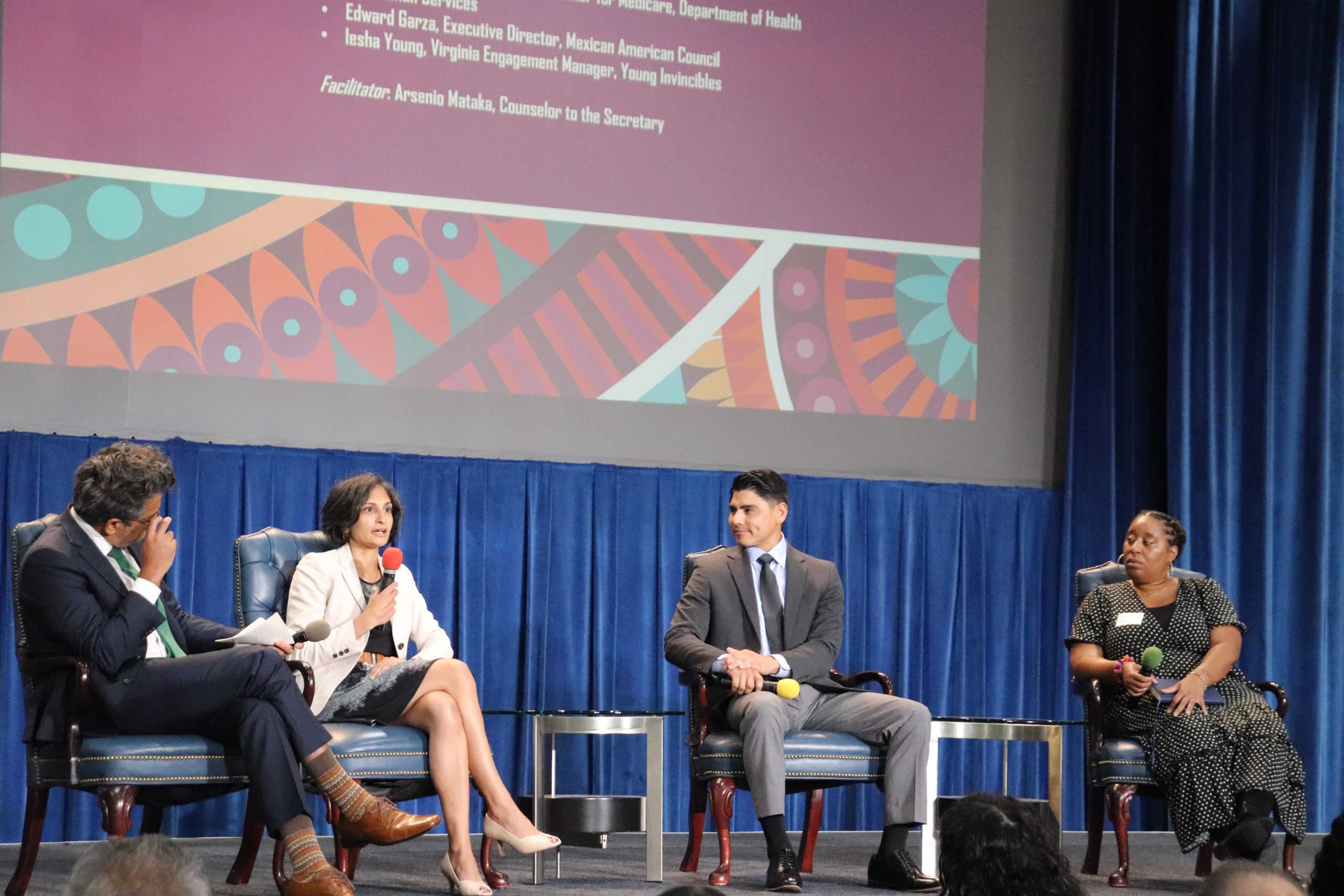 The Bridges We’ve Built: Expanding Access to Hispanic/Latino Communities • Dr. Meena Seshamani, MD, PhD, Director, Center for Medicare, Department of Health and Human Services • Edward Garza, Executive Director, Mexican American Council • Iesha Young, Virginia Engagement Manager, Young Invincibles • Facilitator: Arsenio Mataka, Counselor to the Secretary