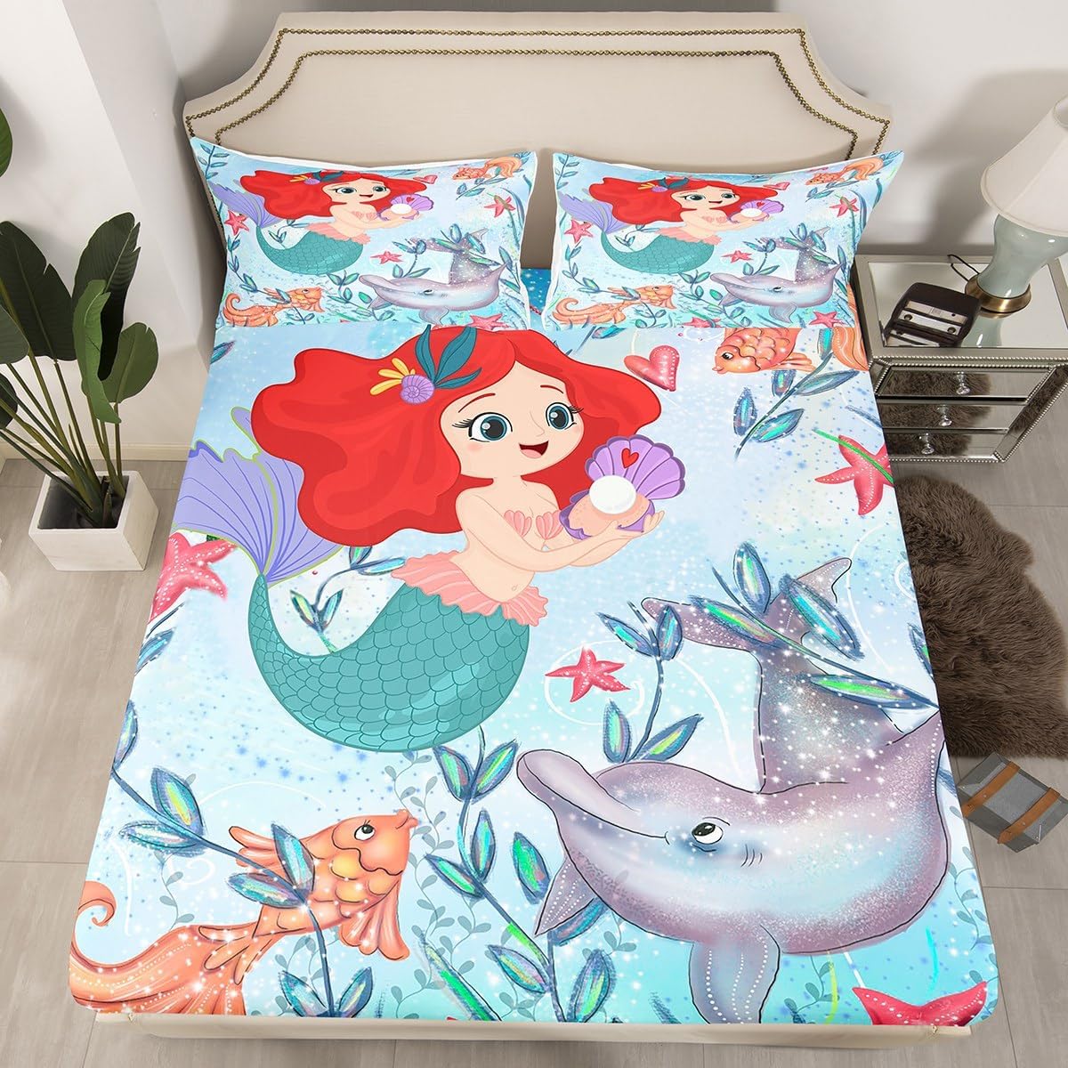 juego de sábanas de la sirenita