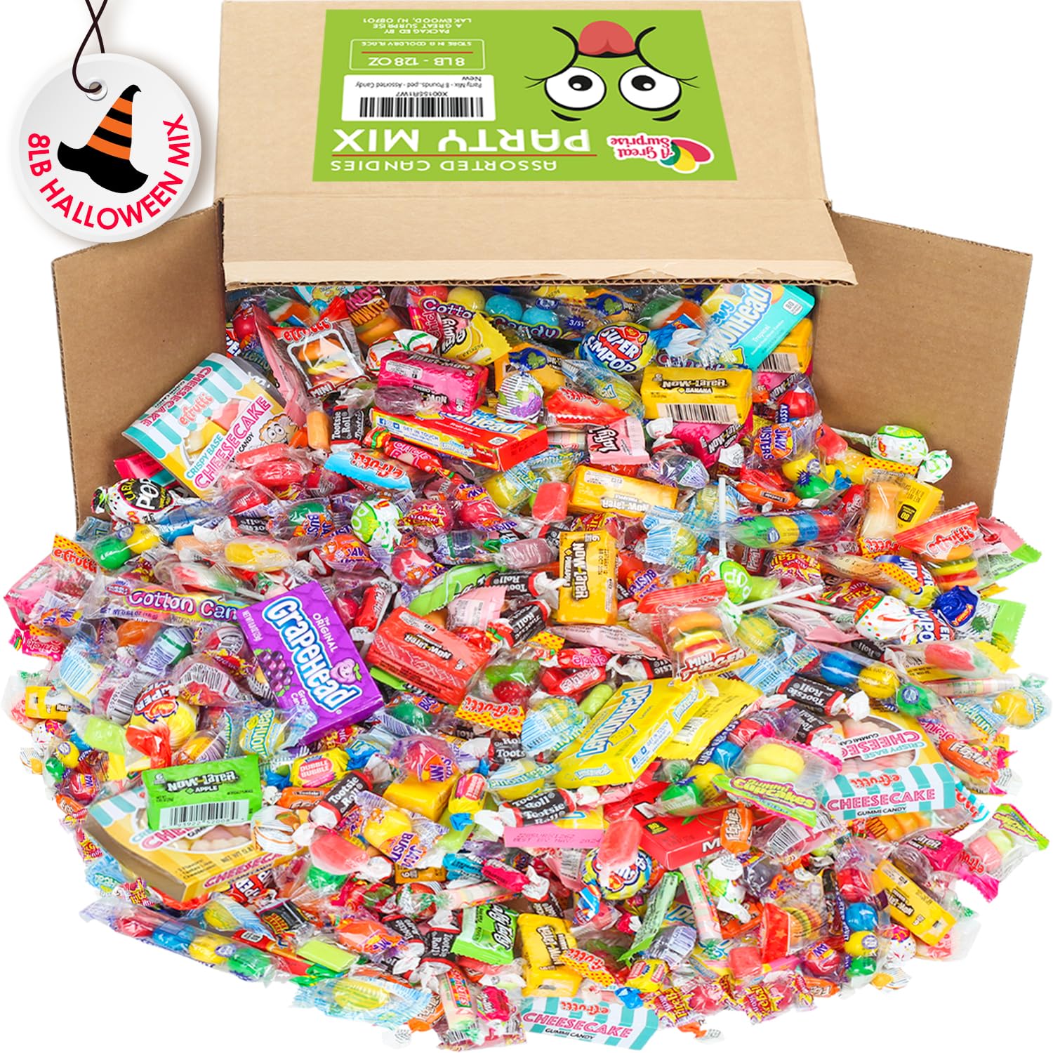 Ocho libras de caramelos variados