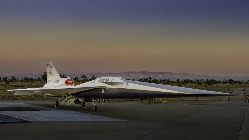 El avión supersónico X-59 de la NASA. Foto cortesía de la NASA