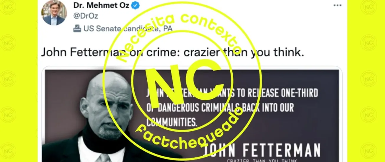 El candidato a senador demócrata Fetterman no ha propuesto la liberación de “criminales peligrosos”