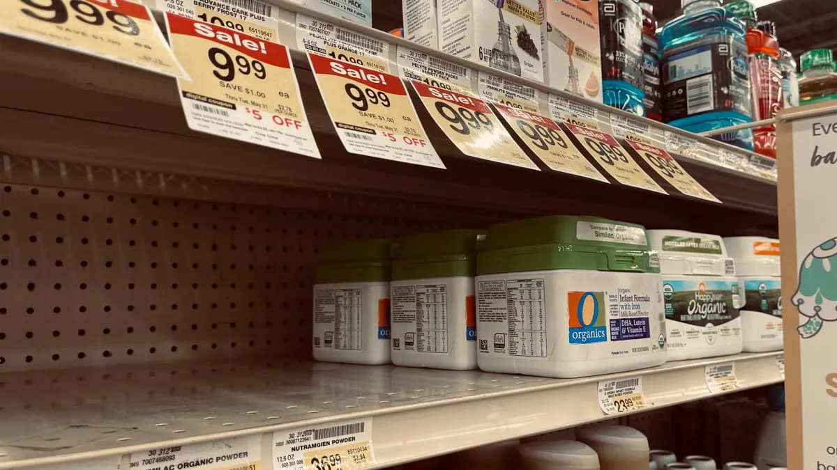 Escasez de fórmula para bebés