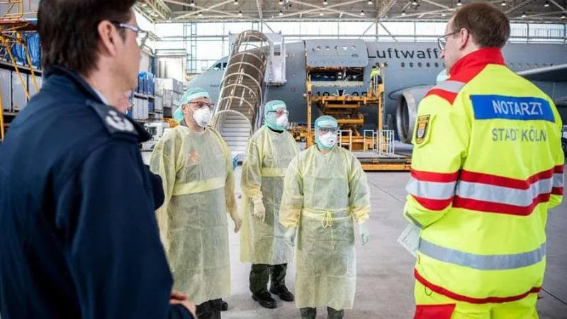 Alemania envió avión hospital a Italia para recoger pacientes con coronavirus