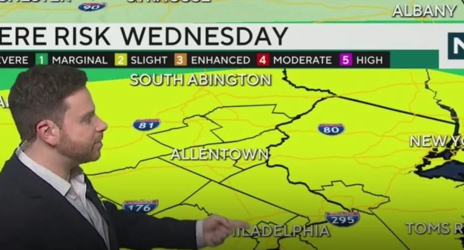 Las tormentas severas en Filadelfia podrían traer tornados aislados
