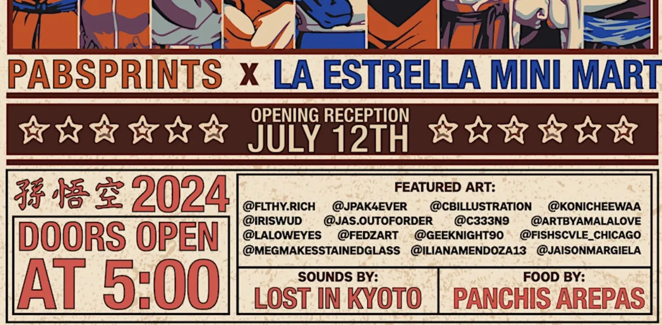 Dragon Ball Estrella x Pabs Prints y otros eventos en Chicago esta semana