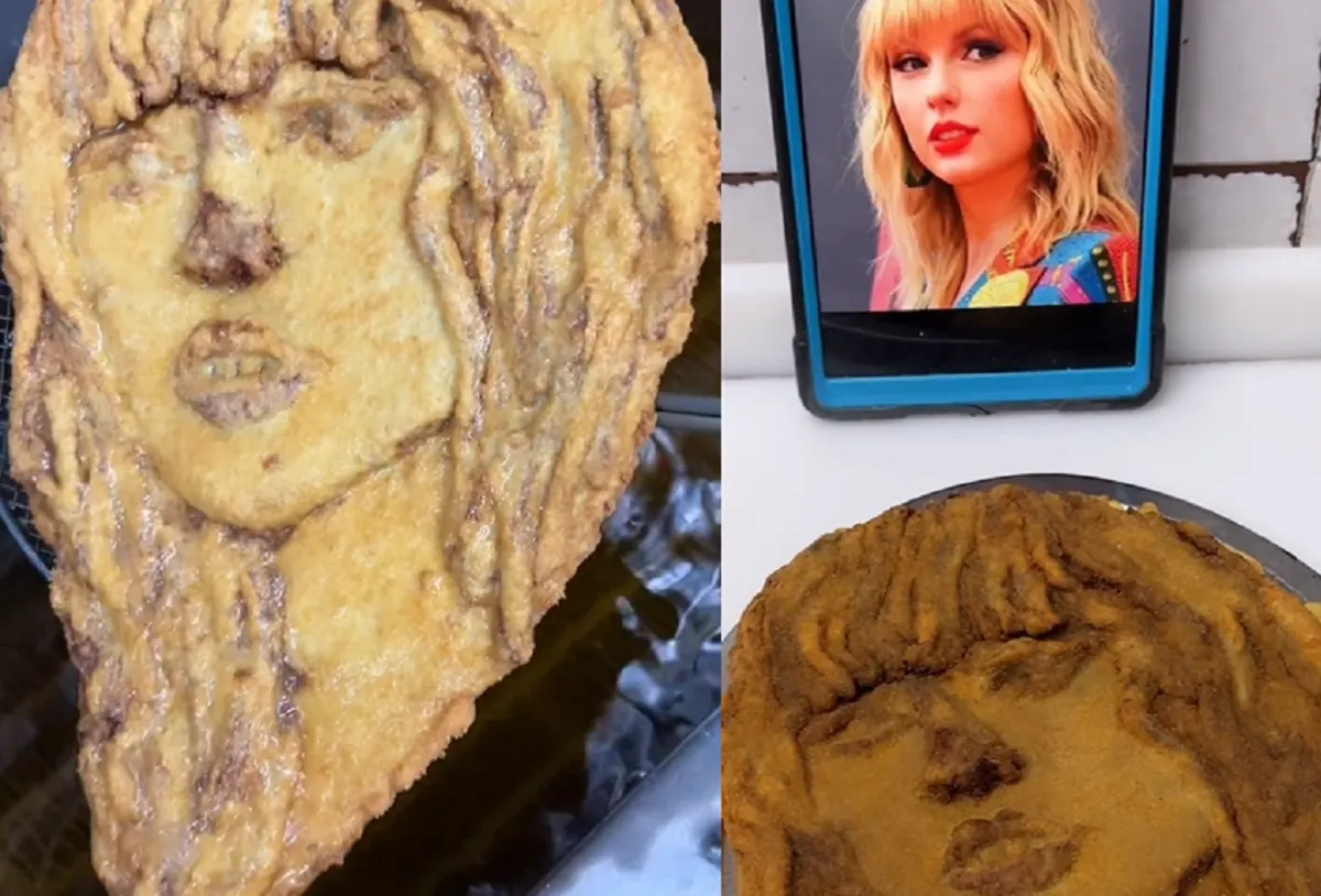 Hacen milanesa con la cara de Taylor Swift. Mira y compara