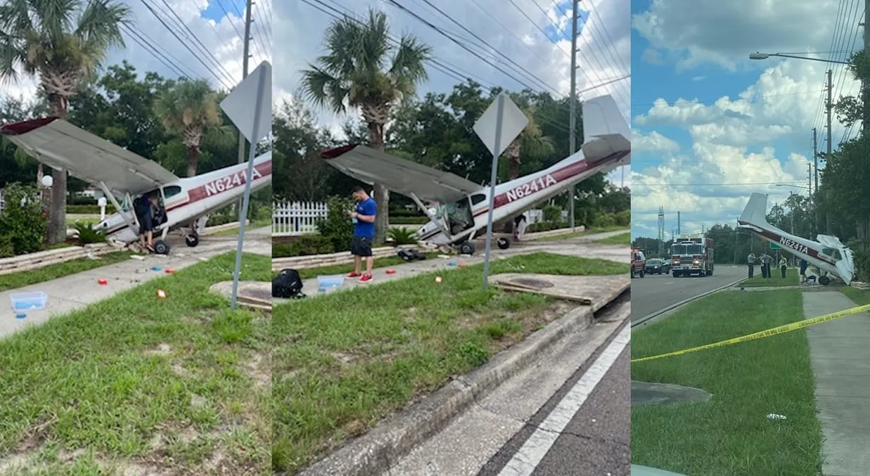 Una avioneta se estrelló en Orlando, dos palmeras detuvieron que ingresara a una casa