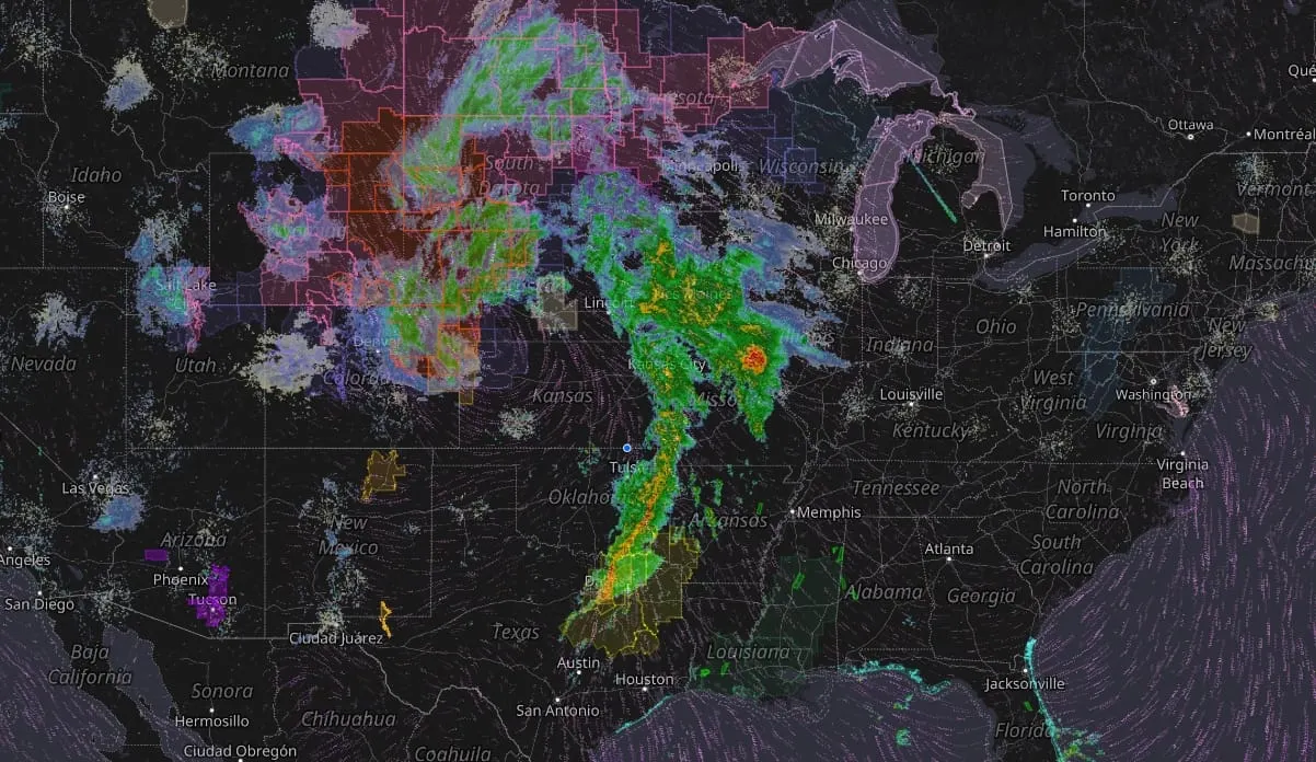 Cuatro estados afectados por una tormenta que traerá ventiscas y tornados