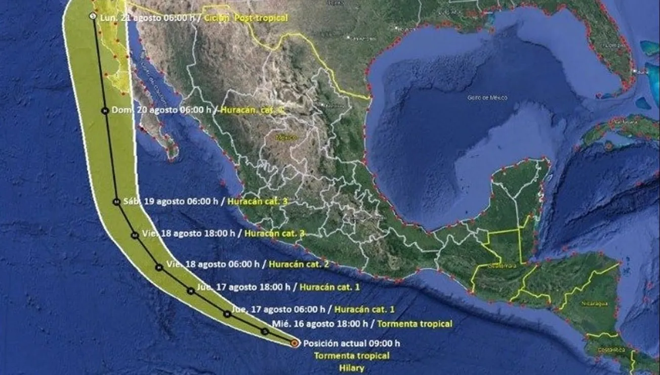 Huracán Hilary se formará en costas de México