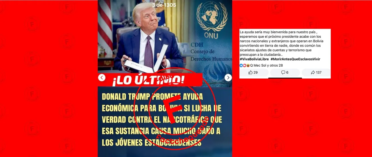 No, Donald Trump no ha prometido ayuda económica para Bolivia si lucha contra el narcotráfico