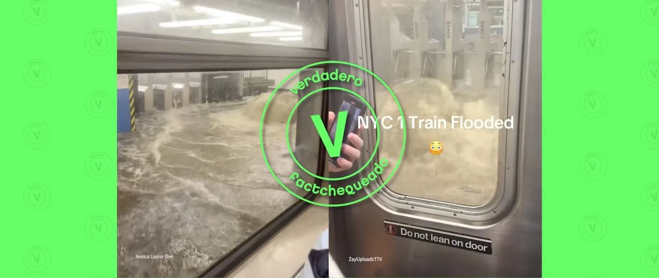 Sí, es real este video de una inundación en una estación del metro de Nueva York por las lluvias del 14 de julio de 2025