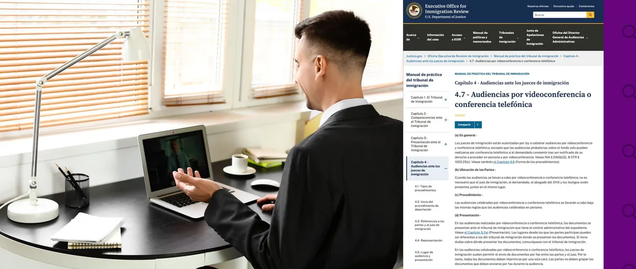 Cómo prepararse antes de presentarse en una audiencia de inmigración de forma remota