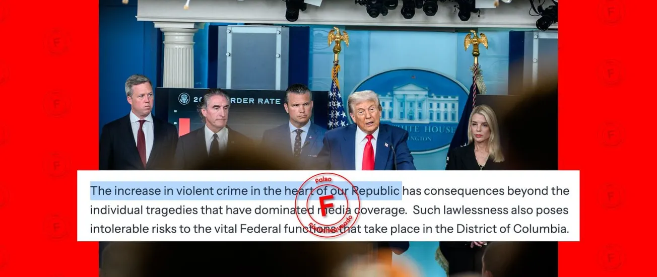 No, el crimen violento no aumentó en Washington D. C, contrariamente a lo que dijo Trump al declarar en  emergencia a la ciudad