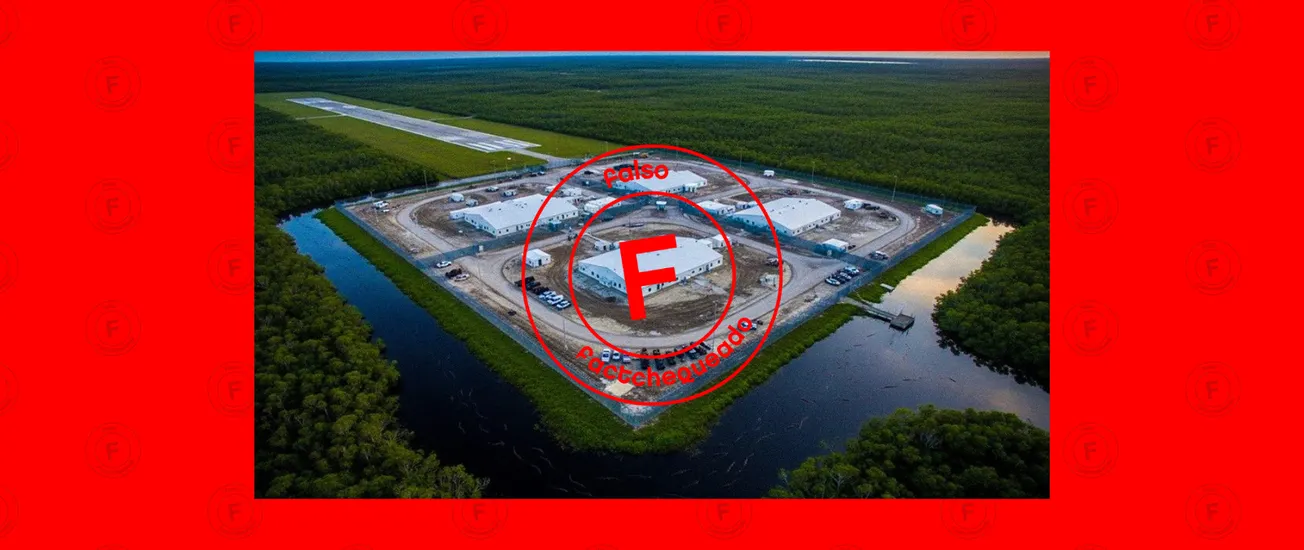 No, este no es el centro de detención ‘Alligator Alcatraz’ en Florida: es una imagen generada con IA