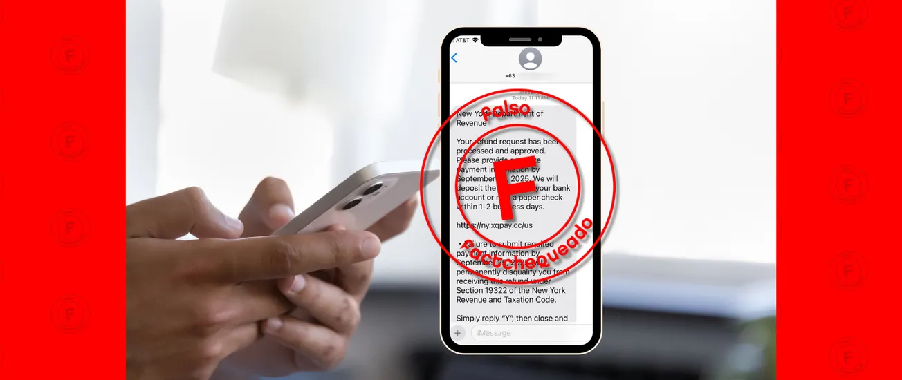 Cuidado con estos mensajes sobre un “reembolso” del estado de Nueva York: son intentos de estafa