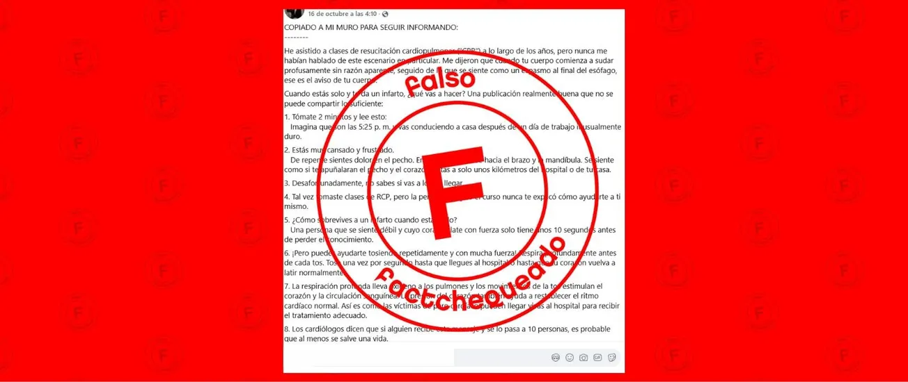 No, toser “repetidamente y fuertemente” en caso de infarto no te ayudará: llamar a emergencias sí