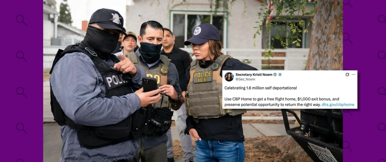 ¿1.6 millones de “autodeportados”? La cifra que divulga Noem es una estimación preliminar de una organización, no un dato oficial