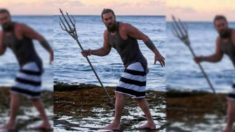 FOTO | Aquaman “emerge del agua” y se cuela en sesión de fotos de una pareja de recién casados
