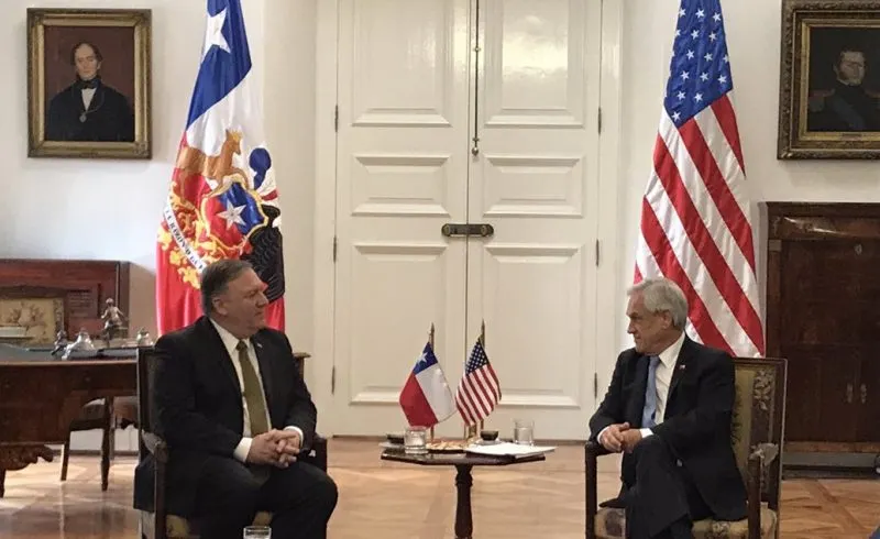 Piñera recibió a Pompeo para abordar la crisis en Venezuela