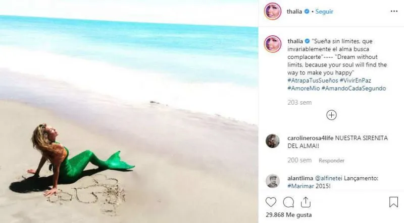 Thalía enloquece a sus fans al aparecer como “protagonista” de La Sirenita